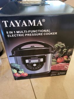 Tayama TMC-60XL 6 quart 8-in-1 Multi-Function Pressure Cooker, Black