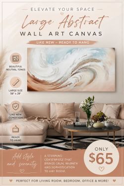 Large Abstract Wall Art Canvas 58x29