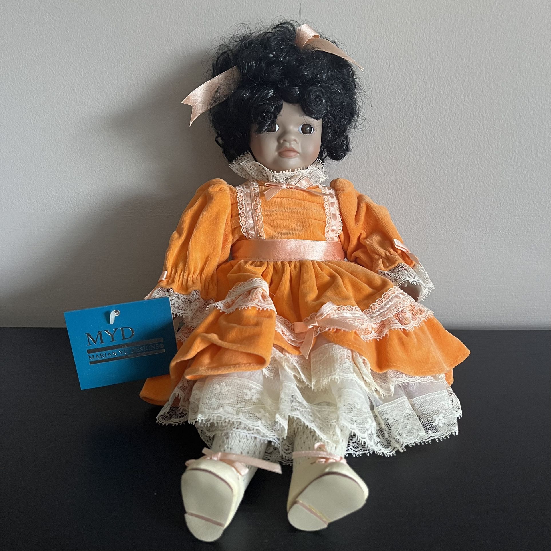 MYD Marian Yu Designs Porcelain Doll Vintage 14in 1989