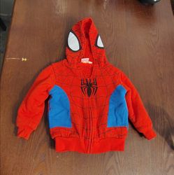 Marvel Spider-Man Hoodie Jacket Red Zip Sherpa Lined Kids Toddler 3t