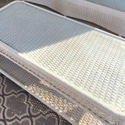 Vintage White Wicker Glasstop Coffee Table 
