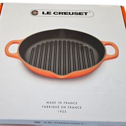 Le Creuset 9.75" Signature Deep Round Grill Pan Cerise – NEW