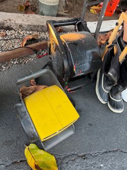 Two construction floor fan