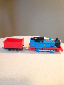 2009 Fisher Price Thomas & Friends Trackmaster, Thomas Engine (R9488) w/Freight Car