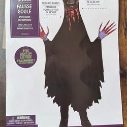 NEW Child Scary Ghoul Costume with Light Up Eyes Large size 12-14 just $8