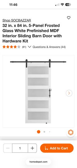 White panel 5 frost glass barn yard door