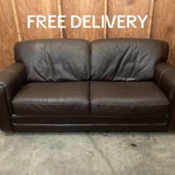 Dark Brown  Couch Sofa Loveseat - Free Delivery 