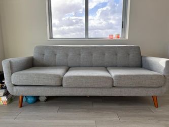 Sofa Light Gray Fabric Sofa, modern style