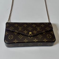 Brown Monogram Chain Crossbody Bag 