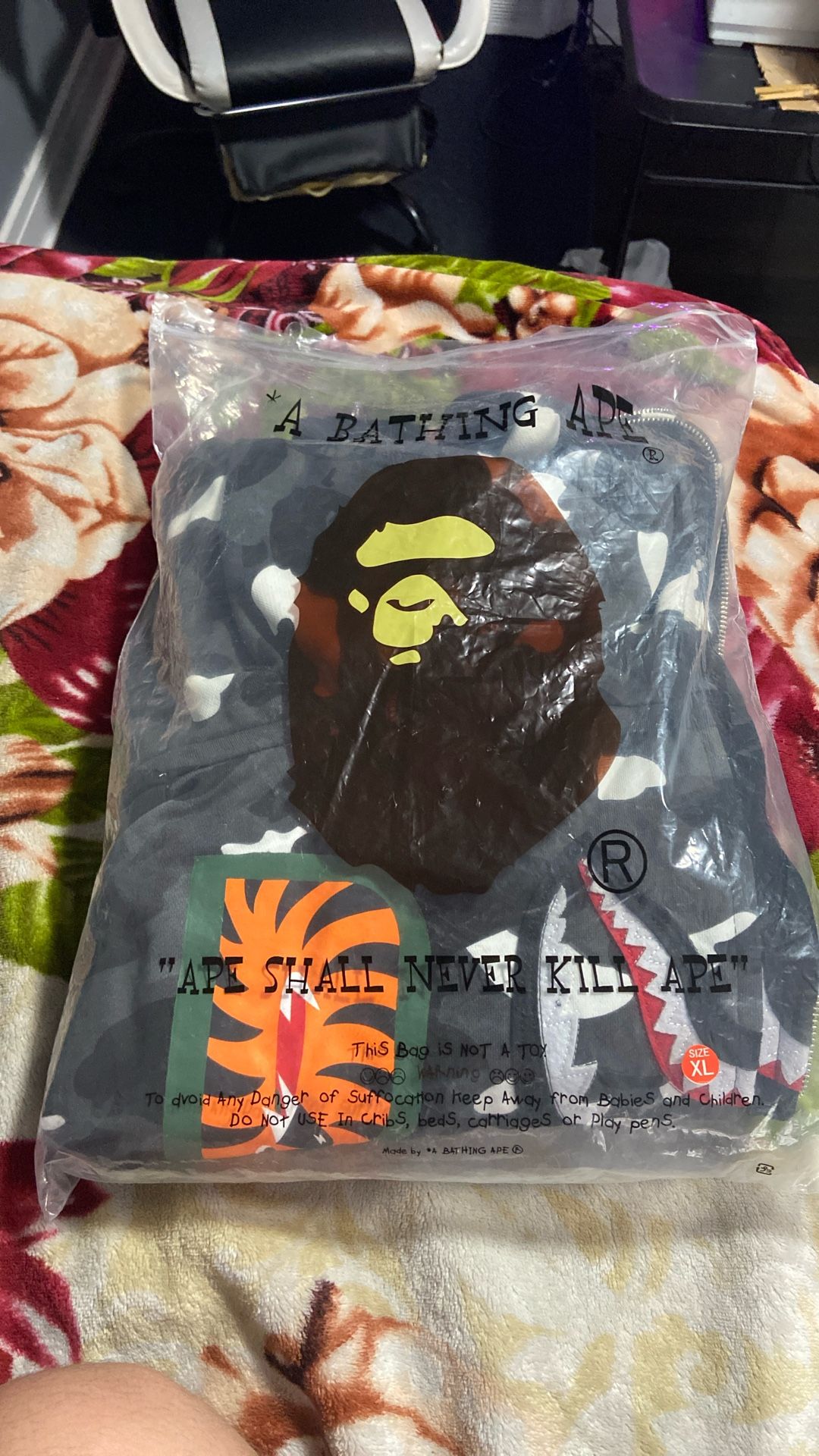 Black And White Camo Double Hoodie Bape