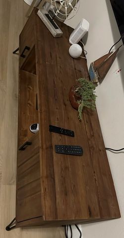 Modern Rustic Solid Wood TV Stand / Entertainment Center – Excellent Condition