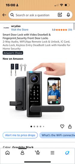 wrydao Smart Door Lock with Video Doorbell & Fingerprint - Brand New