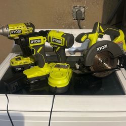 Ryobi Combo Set W 2 18v Batteries 