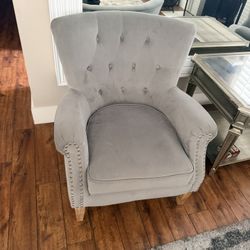 Chairs (2) Gray Upholstered 