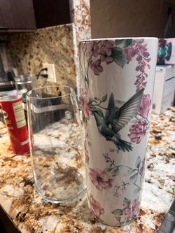 Beautiful Hummingbird Floral Vase – $18