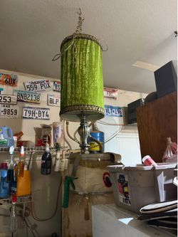 Vintage Retro velvet green lamp