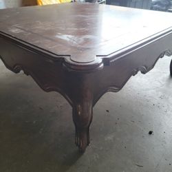 Solid wood coffee table. 3' 8" X 3' 8" 17" tall.  