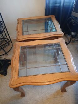 Solid oak end tables