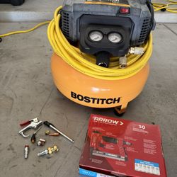 BOSTITCH Air Compressor Kit, 6 Gallon, 150 PSI W/Arrow Staple Gun