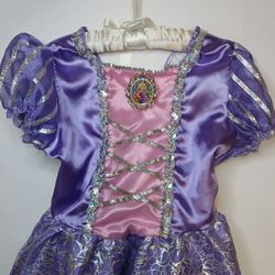 Disney Princess Rapunzel Costume Dress Girls Size Small 4-6X Tangled Dress Up