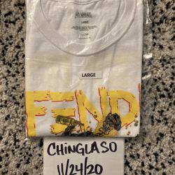 Bleached Goods Fendi Believe In Me White Tshirt Size LARGE