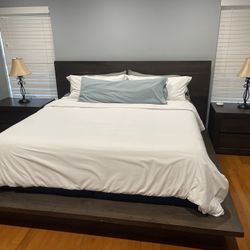 Restoration Hardware Reclaimed Oak Bed W End Tables for Sale in