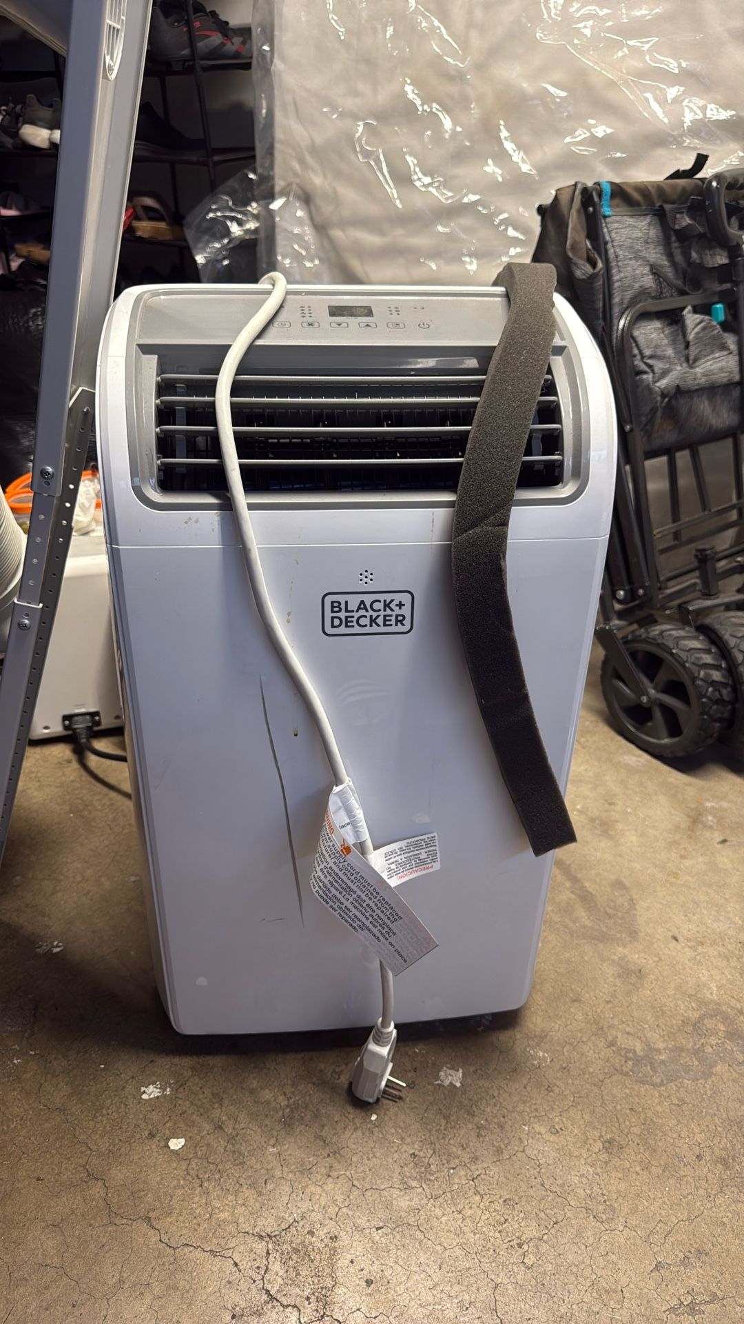 Black Plus Decker Portable Air Conditioner.