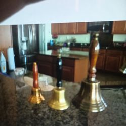 Antique brass bells 3 different sizes perfect