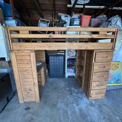 Pottery barn loft bed with Desk