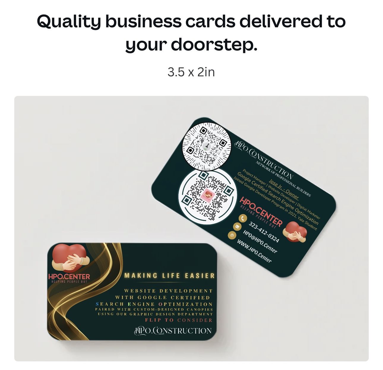 Bulk Business Cards W Standard Design