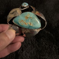 Tamra Tunoa vintage sterling silver and turquoise slate