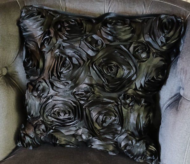 Set Of 2 - Black Unique Design Throw Pillows 