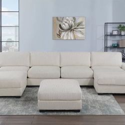 Brand New Modular Corduroy Super Plush Comfy Sectional Sofa