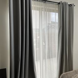 Light gray 100% blackout curtain sets