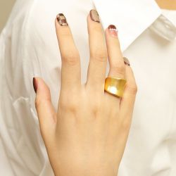 Simple Big Bold Solid 18K Gold Thick Ring 