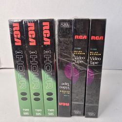 RCA VHS TAPES Lot Of 6 BRAND NEW T-120 6 Hour Premium Hi-Fi Stereo Sealed