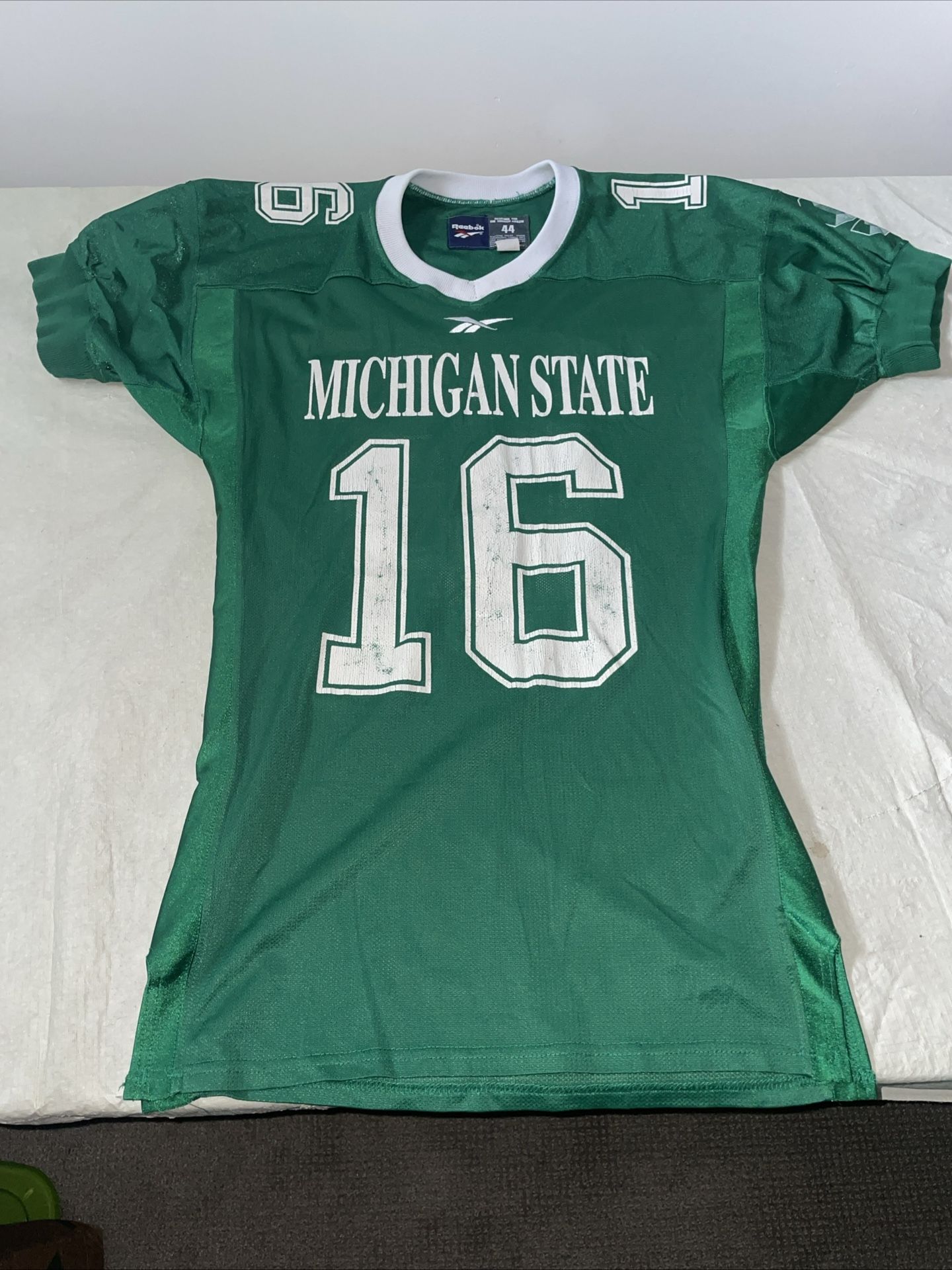 Team Issued Bill Burke Michigan State Spartans Ncaa Reebok Jersey Men 44 Skill