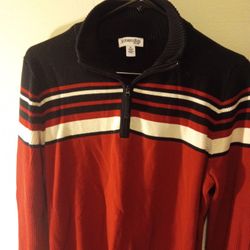 WOMEN'S XL ST. JOHN BAY SKI SWEATER ZIP Up (BLACK, WHITE, BURGUNDY)