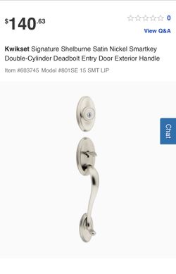 Kwikset Signature Shelburne Satin Nickel Smartkey Double-Cylinder Deadbolt Entry Door Exterior