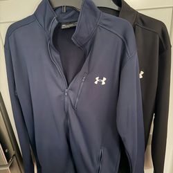Two Mens Under Armour UA Micro Jacket Sweatshirt Full Zip Track New With Tags L
