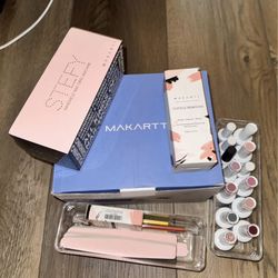 Gel nails kit (gel, nail polish, UV lamp, nail care)