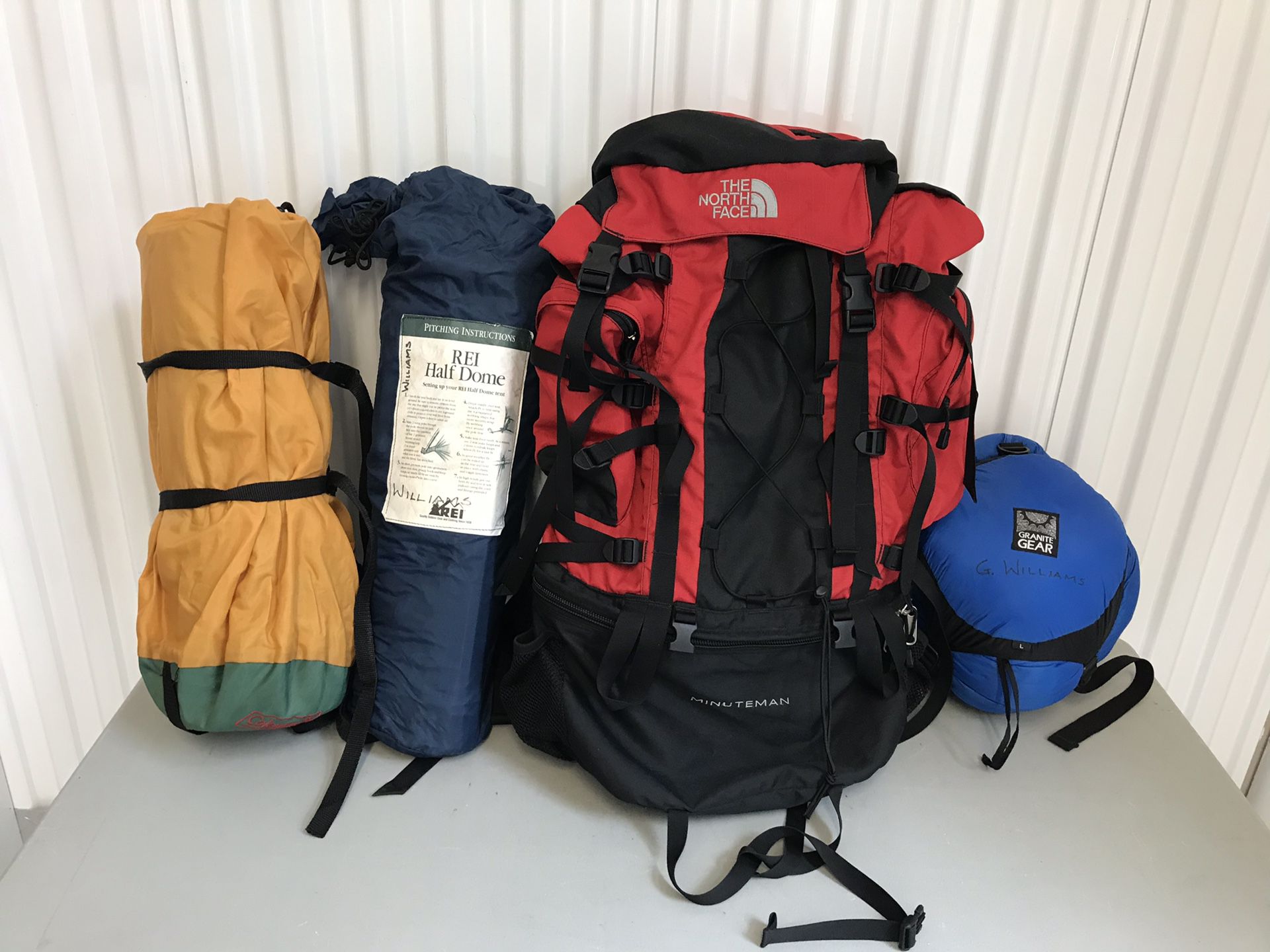 North Face Badlands Internal Frame Backpack Red Hiking Camping (M) And Tent, Etc