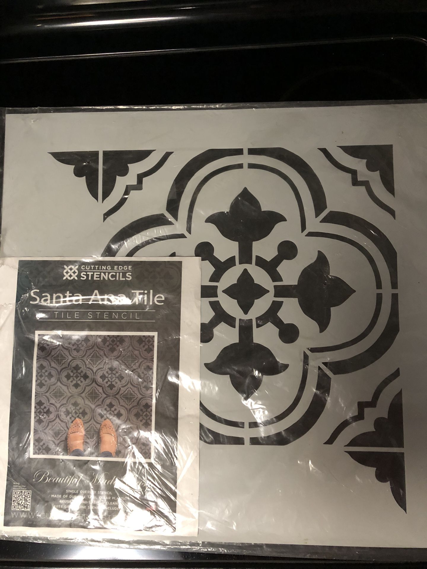 New In Package 18” Tile Stencil Santa Anna By Cutting Edge