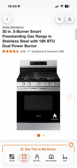 Samsung SmartThings 5 burner gas stove