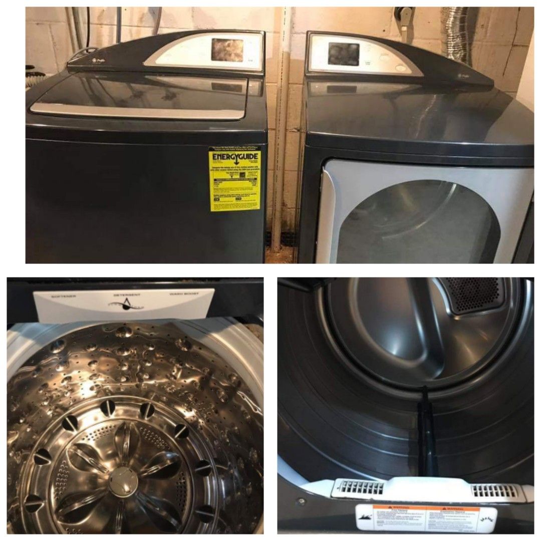 Large Capacity GE Profile Electric Washer and Dryer