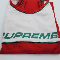 Supreme Red Piping Tank Top Size Large 