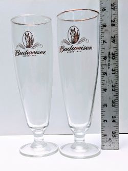 1970s Vintage Budweiser Glasses Tall
