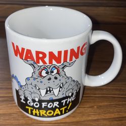 🔥 1986 Hallmark Shoebox Mug – Go For The Throat – Vintage Humor