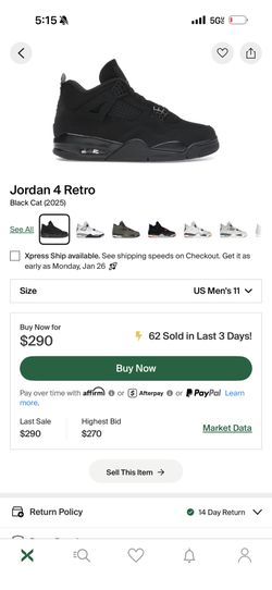 Jordan 4 Black Cat