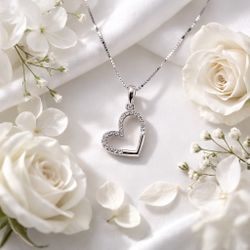 Lunavé Open Heart Necklace – 925 Sterling Silver